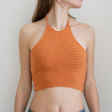 HULIANFU New  Spring and Summer New Neck Strap Knitted Vest Women's Solid Color Sleeveless Line Exposed Navel Backless Sweater Women