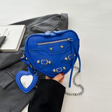 HULIANFU 2025 Spice Girl Underarm Bag Women's Shoulder Bag Crossbody Bag Locomotive Love Bag Women's Fashion Versatile Niche Chain Bag