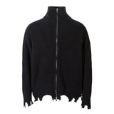 212 n retro popular autumn and winter men's sweater irregular hem design men's and women's high-end knitted jacket