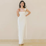 2025 Satin light wedding dress, bridal wedding dress, morning gown,  niche high-end suspender, backless dress, long one piece is sent on behalf of others.