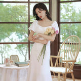 2025 Small white evening dress, femininity, socialite, high-end light luxury, niche engagement certificate, party dress can be worn at ordinary times