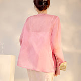 new new Chinese high-end embroidered mulberry silk shirt buckle retro thin fashion top women's M6029