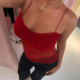 HULIANFU 2025 ins wind hot sales women's clothing sexy babes gauze fold chest wrapping street style  New small suspenders