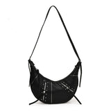 HULIANFU 2025 popular autumn and winter new women's bag horn locomotive bag niche lazy dumpling bag Spice girl commuter shoulder messenger bag