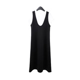 2025 THE MIND short-sleeved white T + vest skirt stacked two-piece set 2025 new Korean version loose dress T5027X