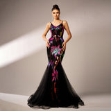 2025 high-end temperament suspender sexy long sequin banquet fishtail evening dress bridesmaid dress women