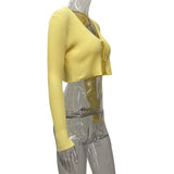 HULIANFU 24 autumn new New 2025 sexy V-neck lace-up cardigan slim-fitting short navel pit strip knitted top women