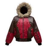 A79B n retro popular winter trend coat splicing color matching thickened men's thermal hooded seat mountain carving cotton suit