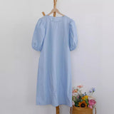 Coffee Break  Holiday Style Dress Women's Summer 2025 Skirt Large Size Sky Blue Loose Holiday Dress A1246
