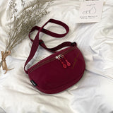 HULIANFU 2025 Spring  New Casual Messenger Bag Popular Burgundy Red Angora Burgundy Red Breast Bag Women