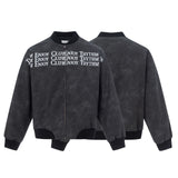 27237 n retro popular autumn and winter men's old logo letter trend men's and women's leather jacket