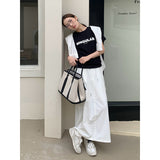 2025 THE MIND drawstring elastic waist tooling wind skirt 2025 spring and summer Korean version casual versatile A-shaped skirt T260