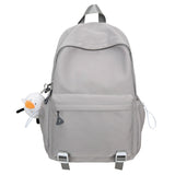 2025 Backpack Female Premium Sense Backpack Large Capacity Casual Japanese Backpack Solid Color School Season Junior and High School Student School Bag