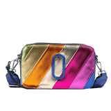 HULIANFU 2025 Customized processed women's bags, new trendy contrasting color letters, camera bags, fashionable double zipper, small square bags, Popular style messenger bags.