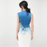 2025 2025 personalized design top summer women's temperament semi-turtleneck gradual change slim versatile sleeveless  T-shirt