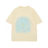 1245 n gender-neutral summer street tide fun cartoon simple design loose men's crew neck short-sleeved T-shirt