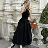 2025 popular  round neck sleeveless pullover splicing inner dress  autumn new New long dress women's clothing