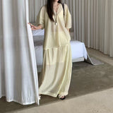 2025 spring and summer new new Chinese bat sleeves, a variety of ways to wear large skirts, elegant and thin holiday long skirts