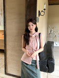 2025 popular autumn new temperament versatile neck bottoming shirt sleeveless knitted sweater women's top 25081