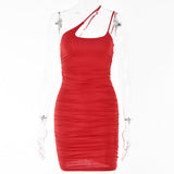 2025 hot-selling ins style summer new dress, sexy Spice Girl slanted shoulder suspender backless tight temperament skirt
