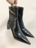 2025  Short boots women's 2025 thin boots pointed thick heel Internet celebrity side zipper popular autumn and winter new high heel elastic boots