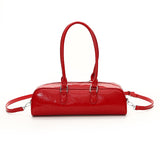2025 Baguette bag popular new glossy versatile messenger bag simple fashion handbag large capacity casual shoulder bag