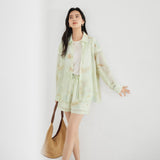 Mint Mambo Shirt Set Skirt Women's popular Summer Printed Shorts B0516 Skirt Lazy Three-piece Set