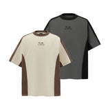 8542 n street retro neutral versatile stitching high-end embroidery design men's slightly loose short-sleeved T-shirt