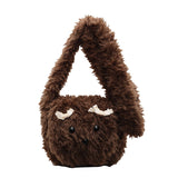 HULIANFU 2025 Autumn and winter new plush bag Japanese sweet wind cute plush bag puppy bow Popular style shoulder messenger bag
