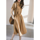 2025 Heavy crepe mulberry silk dress, mulberry silk shirt skirt, high-end tooling style  summer women's clothing, long skirt