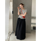 2025 THE MIND lace skirt 2025 summer Korean simple temperament elegant and versatile A-shaped skirt 017AX