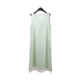 2025 THE MIND linen Tencel fake two-piece vest skirt 2025 summer new Korean version loose dress T5066X