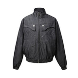 K48 n Vintage  Spring Neutral Street Deconstruction Metal Buckle Premium Men's Loose Jacket