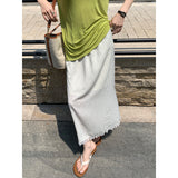 2025 THE MIND floral lace splicing skirt 2025 summer new product medium and long versatile A-shaped skirt T5026X