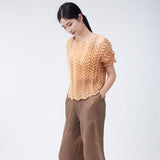 2025 Japanese  short-sleeved T-shirt women's clothing design sense niche new round neck loose solid color commuter versatile top summer