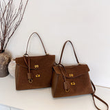 2025 Bag popular new fashionable large-capacity commuter tote bag soft leather texture handbag matte splicing shoulder bag