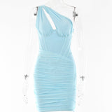 2025 eBay New autumn new shoulder dress fashion design Spice girl tight backless slanted shoulder skirt