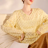 New Chinese temperament velvet splicing loose shirt  spring new elegant mulberry silk top women's N3026