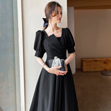 2025 Niche black evening dress, daily  light luxury temperament, celebrity small dress, women can usually wear spring