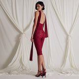 HULIANFU 2025 hot-selling new sexy tight lace suspender backless street style streamer five-point jumpsuit female hair