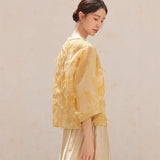 Women's spring coat, fringed jacquard design slightly transparent thin, new Chinese shirt cardigan high sense C0135