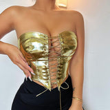 women's clothing popular hipster sexy lace-up explosion Spice girl top waist cardigan slim vest