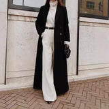 HULIANFU 2025 autumn and winter 2025 New women's clothing  casual long solid color warm woolen coat coat