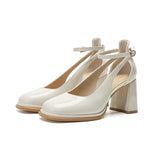 2025 700A Internet celebrity design sense niche square head high heels 2025 summer new thick heel Mary Jane bag head sandals