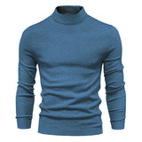 HULIANFU 2025 Autumn and winter New Popular trade thickened warm sweater men's, medium collar slim men's sweater men's multi-color knitted sweater