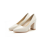 2025 8099-1 pointed thick heel high heels women's 2025 autumn new waterproof table single shoes women's professional work women's shoes