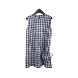 2025 THE MIND design plaid vest skirt women's 2025 summer new commuter slim dress T5039X
