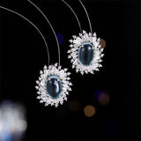 2025 Summer simple temperament niche high-end earrings fashionable small fresh geometric fireworks earrings zircon jewelry wholesale