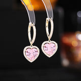 2025 Niche design fresh girl heart earrings super flash zircon inlaid ear buckle simple versatile temperament love shaped earrings