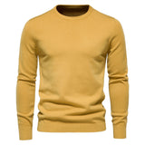 HULIANFU 2025 10-Color autumn and winter New Popular trade thickened sweater men's, crew neck slim-fitting men's sweater men's knitted sweater top